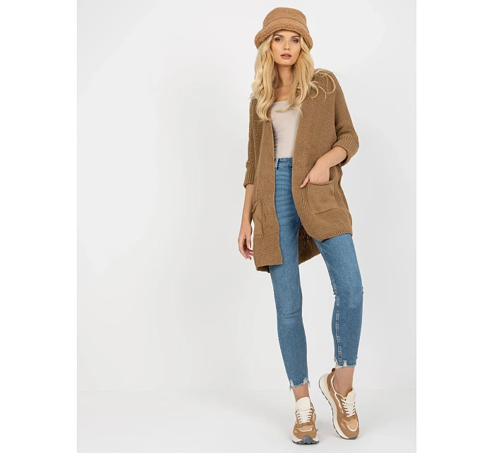 Dámský kardigan model 22045084 tmavě hnědý - FPrice