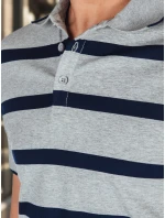 Pánská pruhovaná polokošile světle šedá FashionStreet PX0646