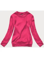 Růžová dámská tepláková mikina se stahovacími lemy model 21442142 - J.STYLE Růžová dámská tepláková mikina se stahovacími lemy model 21442142 - J.STYLE