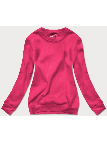 Růžová dámská tepláková mikina se stahovacími lemy model 21442142 - J.STYLE Růžová dámská tepláková mikina se stahovacími lemy model 21442142 - J.STYLE