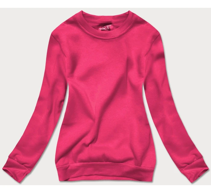 Růžová dámská tepláková mikina se stahovacími lemy model 21442142 - J.STYLE Růžová dámská tepláková mikina se stahovacími lemy model 21442142 - J.STYLE