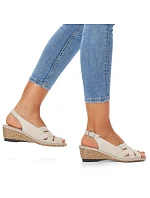 Kožené pohodlné sandály Rieker W RKR682 beige