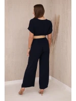 Kombinéza s ozdobným páskem v pase námořnictvo Kombinéza s ozdobným páskem v pase námořnictvo