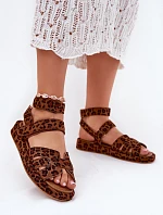 Dámské sandály se suchým zipem leopard Uvissa