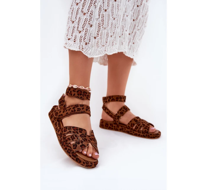 Dámské sandály se suchým zipem leopard Uvissa Dámské sandály se suchým zipem leopard Uvissa