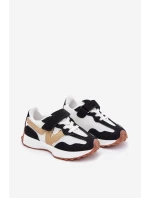 Dětské tenisky na suchý zip bílou-černé Tezzu Dětské tenisky na suchý zip bílou-černé Tezzu