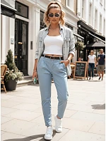 Dámské kalhoty chinos s páskem modrá Dstreet model 21986436 - FashionStreet Dámské kalhoty chinos s páskem modrá Dstreet model 21986436 - FashionStreet
