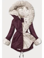 Bunda parka ve vínové bordó barvě s odepínací kožešinovou podšívkou model 21246779 - J.STYLE
