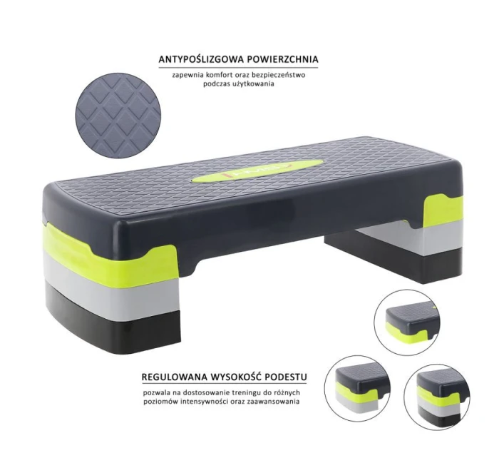 AS002 ZELENÝ/ŠEDÝ AEROBNÍ STEPPER HMS