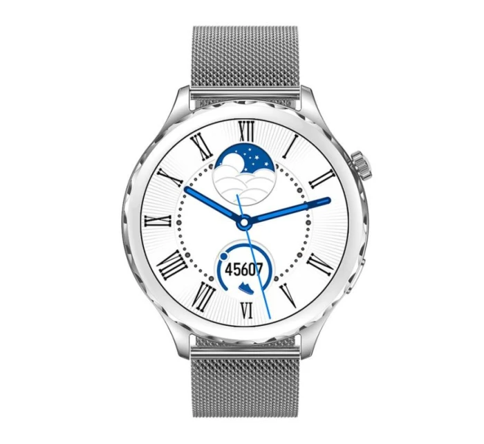 Dámské chytré hodinky Rubicon RNCF02-1 Silver + Black Silicone Strap Dámské chytré hodinky Rubicon RNCF02-1 Silver + Black Silicone Strap