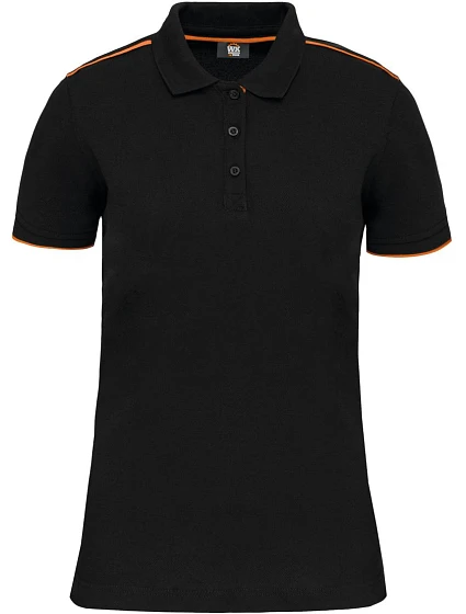 WK WK 271 Dámské pracovní piqué polo "Day-to-Day" 20.W271 black/orange WK WK 271 Dámské pracovní piqué polo "Day-to-Day" 20.W271 black/orange