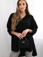 Bavlněná mušelínová košile černý