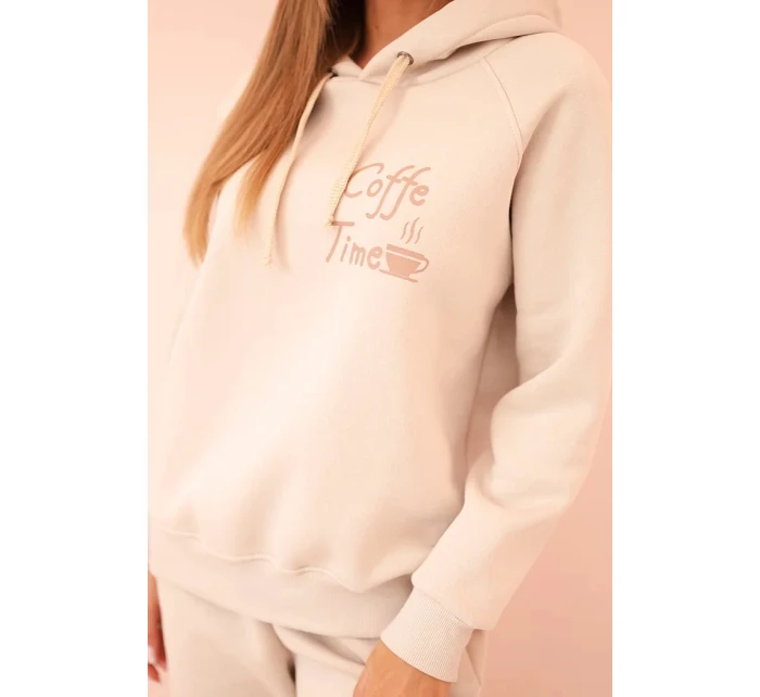 Dámský bavlněný model 21310090 komplet s potiskem béžový - K-Fashion