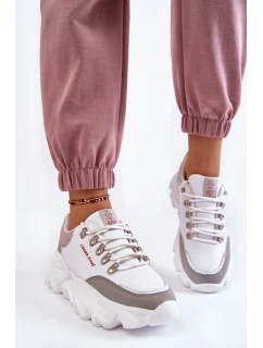 Dámské Tenisky na platformě model 21603148 Bíle - Cross Jeans
