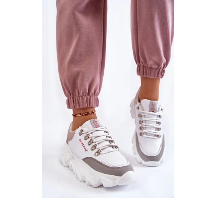 Dámské Tenisky na platformě model 21603148 Bíle - Cross Jeans