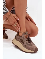 Kožené sneakersy na platformě dámské Big Star model 21705737 HIPOLY SYSTEM béžové - Big Star Shoes Kožené sneakersy na platformě dámské Big Star model 21705737 HIPOLY SYSTEM béžové - Big Star Shoes