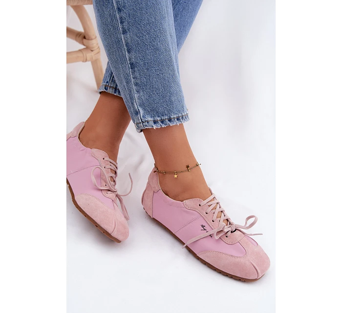 Semišové Nízké Dámské Tenisky Big Star model 22095384 Růžové - Big Star Shoes