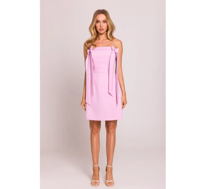 Šaty s mašlemi růžové model 20970703 - Moe Šaty s mašlemi růžové model 20970703 - Moe