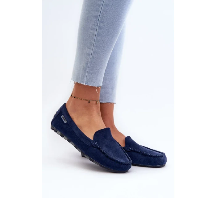 Dámské eko semišové mokasíny, tmavě modrá Amrutia Dámské eko semišové mokasíny, tmavě modrá Amrutia
