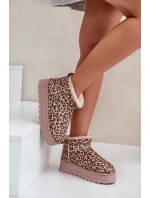 Dámské sněhule s leopardím vzorem na platformě zateplené kožíškem hnědé Xamella Dámské sněhule s leopardím vzorem na platformě zateplené kožíškem hnědé Xamella