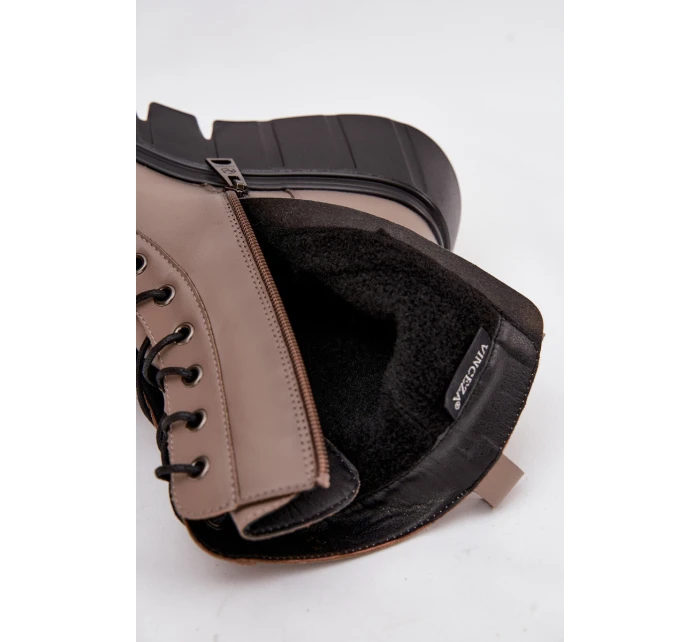 Dámské workery na platformě – tmavě béžové Vinceza 58588 Dámské workery na platformě – tmavě béžové Vinceza 58588