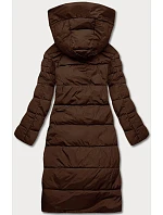 Dlouhá hnědá dámská zimní bunda model 21246315 - LHD Dlouhá hnědá dámská zimní bunda model 21246315 - LHD