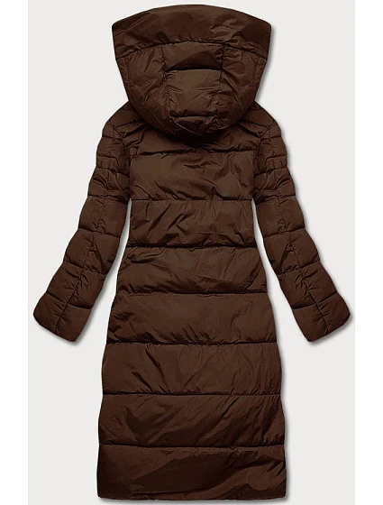 Dlouhá hnědá dámská zimní bunda model 21246315 - LHD