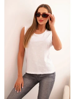 Dámská bavlněná blůza střihu bílá model 21227166 - K-Fashion