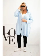 Dámská mikina Plus Size bavlněná s kapucí a zipem modrá Dámská mikina Plus Size bavlněná s kapucí a zipem modrá