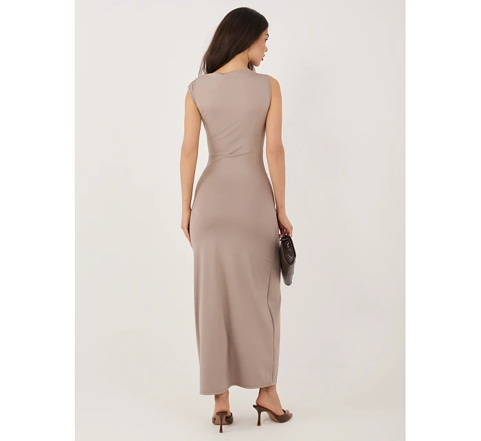 Sukienka IT SK model 22076771 ciemny bezowy - FPrice Sukienka IT SK model 22076771 ciemny bezowy - FPrice
