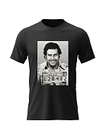 Pánské bavlněné tričko s potiskem - PABLO ESCOBAR - černé Pánské bavlněné tričko s potiskem - PABLO ESCOBAR - černé