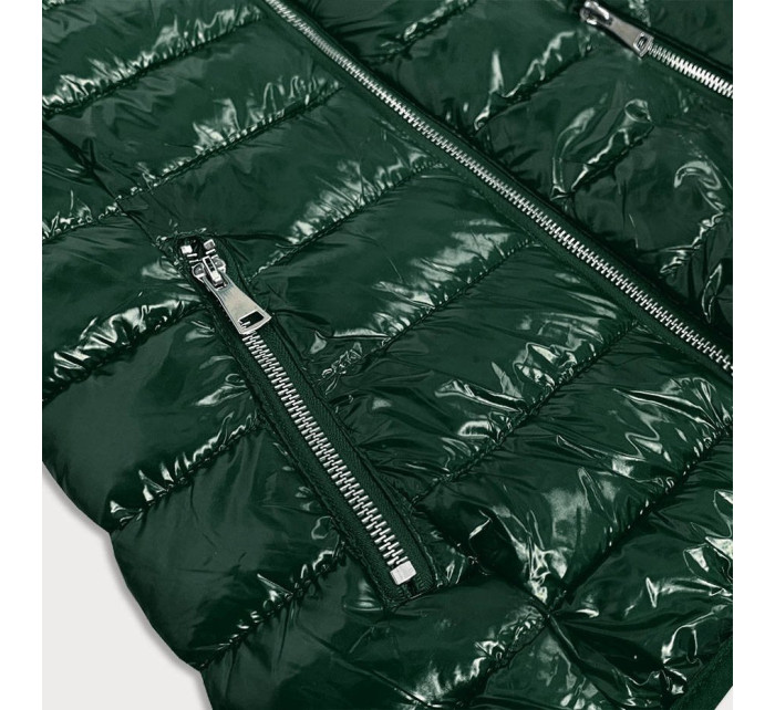 Zelená lesklá prošívaná dámská vesta model 16147090 - S'WEST