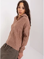 Sweter damski z brązowy model 21756281 - Factory Price Sweter damski z brązowy model 21756281 - Factory Price
