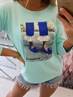 Halenka s 3D grafikou se zirkony mint