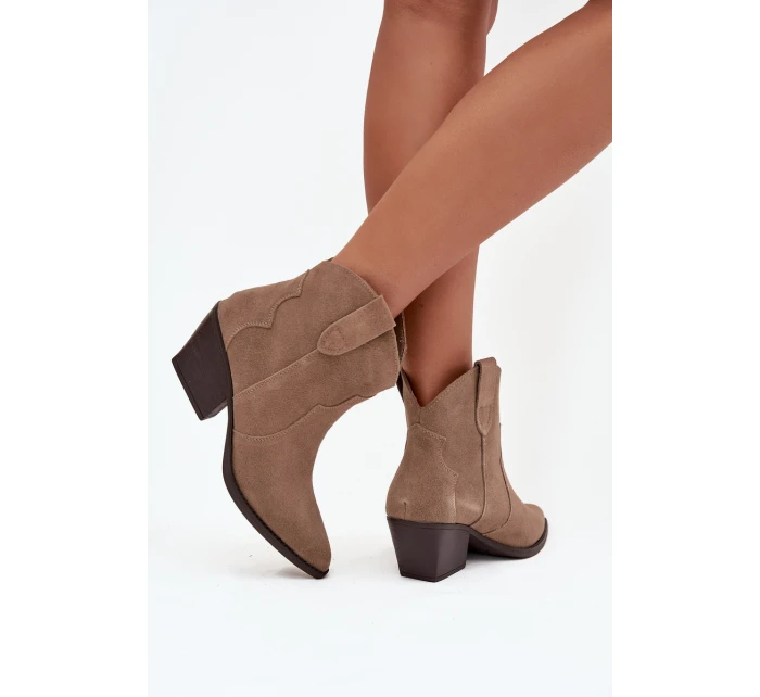 Nazouvací dámské kovbojky z přírodního semiše béžové Beretta Nazouvací dámské kovbojky z přírodního semiše béžové Beretta