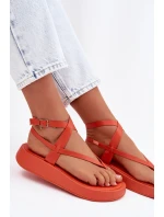 Dámské žabky na platformě oranžové model 22038427 - Boto