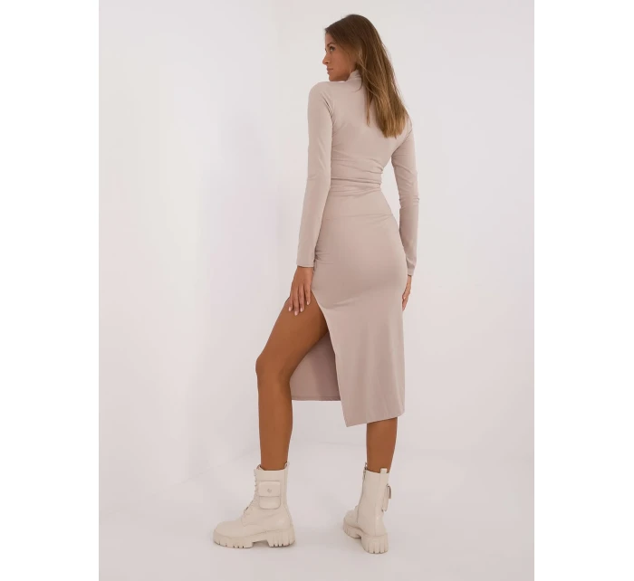 Sukienka LK SK model 20479822 beżowy - FPrice Sukienka LK SK model 20479822 beżowy - FPrice