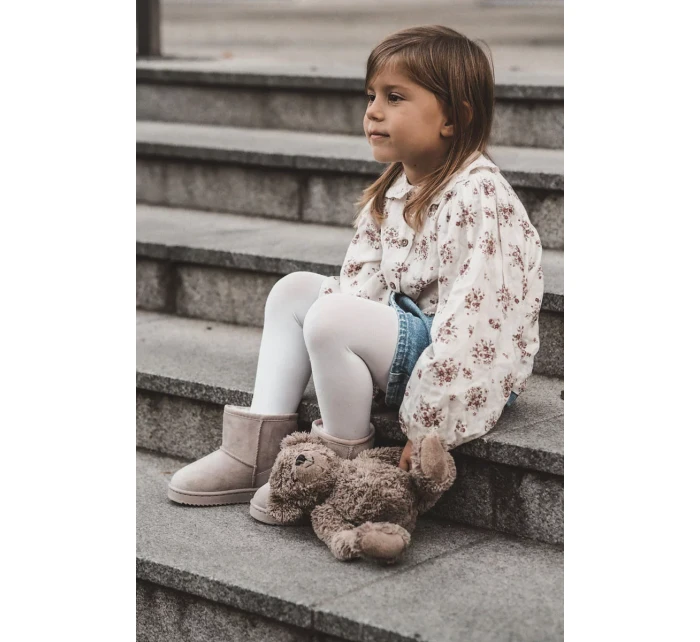 Dětské Teplé Sněhule Semišové Světle béžové Gooby Dětské Teplé Sněhule Semišové Světle béžové Gooby