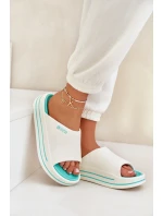 Dámské pantofle na platformě Big Star – bílá/mátová