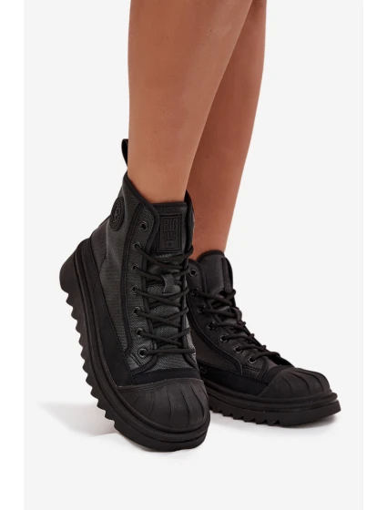 Dámské vysoké zateplené tenisky Big Star – černé Dámské vysoké zateplené tenisky Big Star – černé