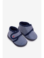 Dětské bačkory na suchý zip s proužky – tmavě modré Lavelle Dětské bačkory na suchý zip s proužky – tmavě modré Lavelle