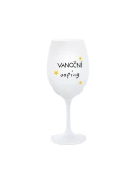 VÁNOČNÍ DOPING - bílá sklenice na víno 350 ml VÁNOČNÍ DOPING - bílá sklenice na víno 350 ml