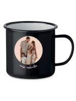 Personalizovaný retro plecháček s výřezem fotky na podkladu