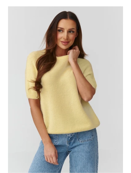 Svetr s krátkým rukávem model 224077 Makadamia Svetr s krátkým rukávem model 224077 Makadamia