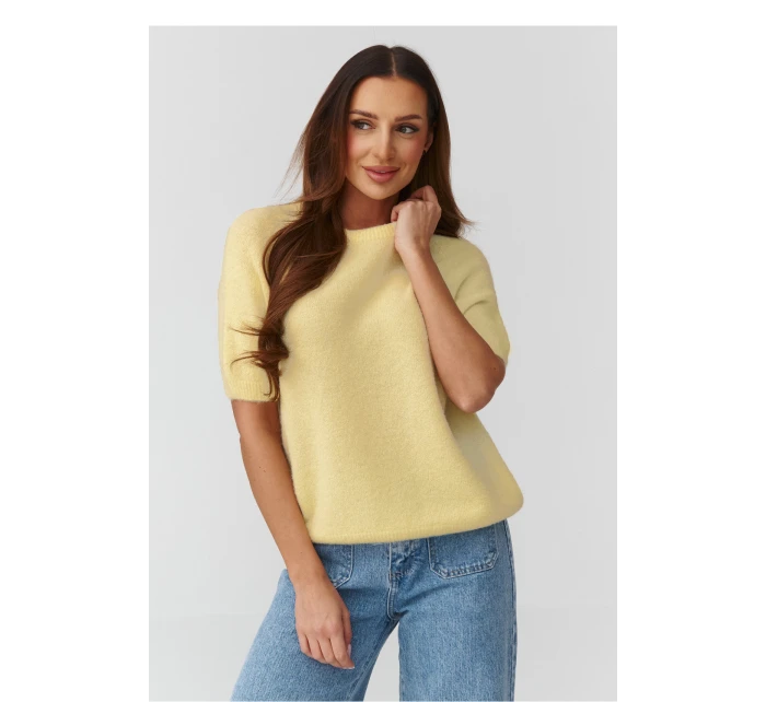 Svetr s krátkým rukávem model 224077 Makadamia Svetr s krátkým rukávem model 224077 Makadamia