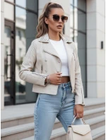 Dámská kožená bunda ramones beige Dstreet model 21973532 - FashionStreet