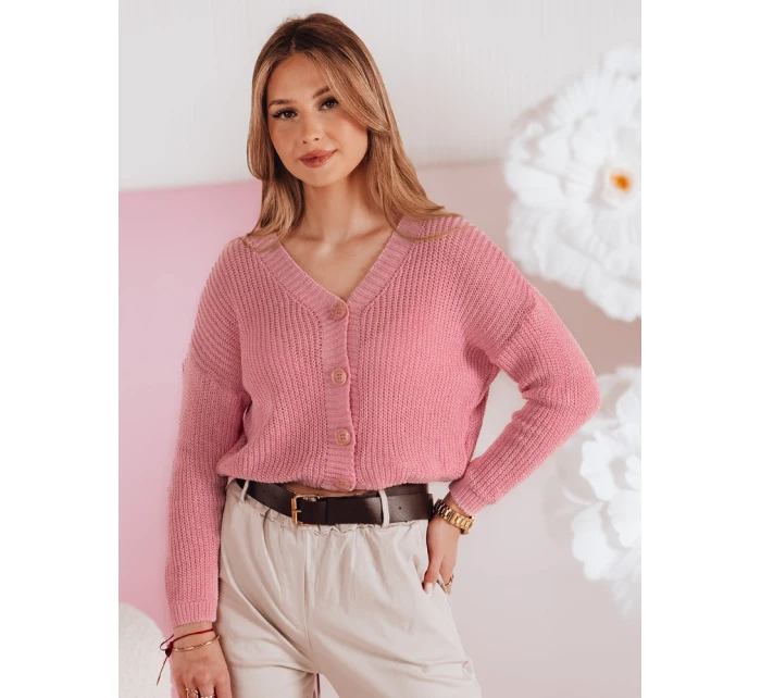 Dámský oversize žebrovaný svetr SWEETDREAM růžový FashionStreet MY2460