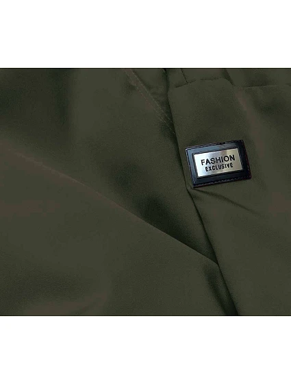 Tenká dámská bunda v khaki barvě s ozdobnou lemovkou model 22222095 - S'WEST Tenká dámská bunda v khaki barvě s ozdobnou lemovkou model 22222095 - S'WEST