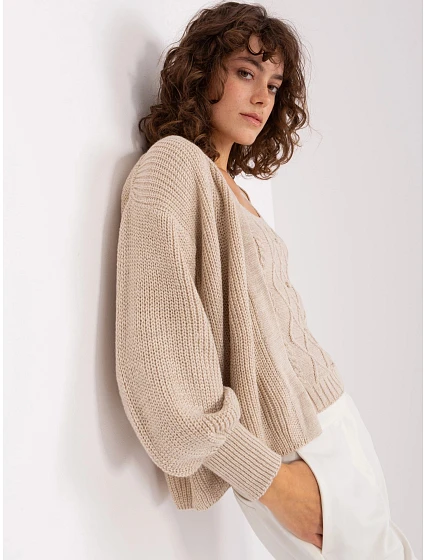 Béžový dámský dvoudílný komplet top a svetr model 21469340 - Factory Price