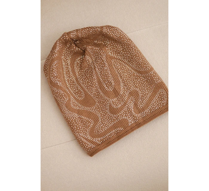 Dámská zimní čepice z vlny s dvojitým ohrnovacím lemem K426 oranžová